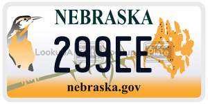 299EE  license plate in NE