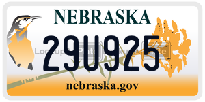 29U925  license plate in NE