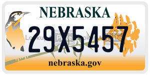 29X5457  license plate in NE