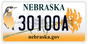 30100A license plate in Nebraska