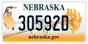 30592D license plate in Nebraska