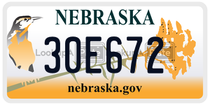 30E672  license plate in NE