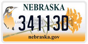 34113D  license plate in NE