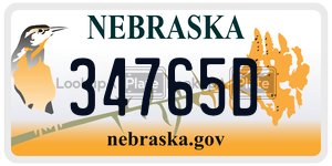 34765D  license plate in NE
