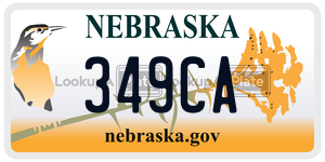 349CA  license plate in NE