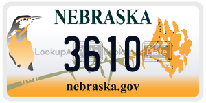 3610 license plate in Nebraska