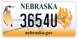 3654U  license plate in NE
