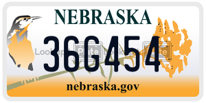36G454  license plate in NE
