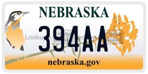 394AA  license plate in NE