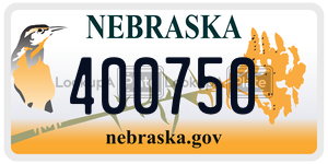 400750  license plate in NE