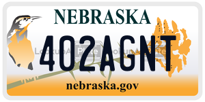 402AGNT  license plate in NE