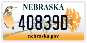 40839D  license plate in NE