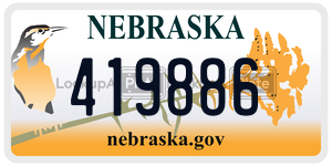 419886  license plate in NE