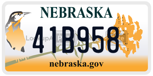 41B958 license plate in Nebraska
