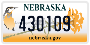 430109  license plate in NE