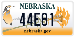 44E81 license plate in Nebraska
