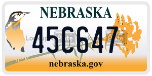 45C647  license plate in NE