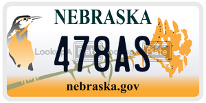 478AS  license plate in NE