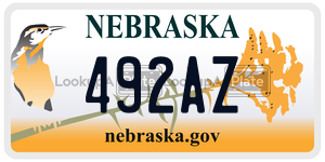 492AZ  license plate in NE