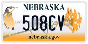 508CV license plate in Nebraska