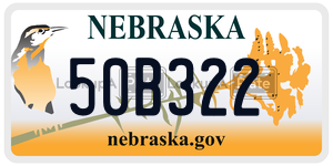50B322  license plate in NE