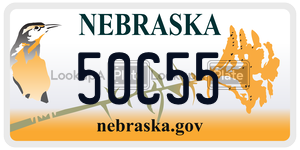 50C55 license plate in Nebraska