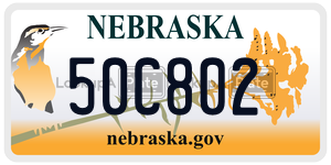 50C802  license plate in NE