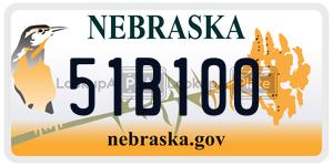 51B100  license plate in NE