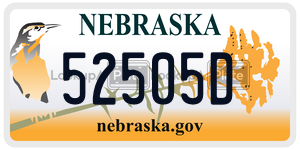 52505D  license plate in NE
