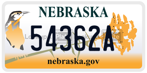 54362A  license plate in NE
