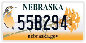 55B294  license plate in NE