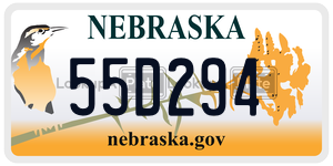 55D294  license plate in NE
