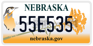 55E535  license plate in NE