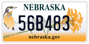 56B483 license plate in Nebraska