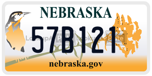 57B121  license plate in NE