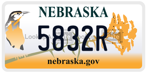 5832R  license plate in NE