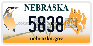 5838  license plate in NE