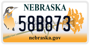 58B873  license plate in NE