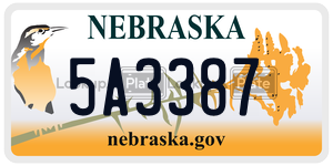 5A3387  license plate in NE