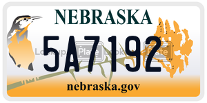 5A7192  license plate in NE