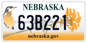 63B221 license plate in Nebraska