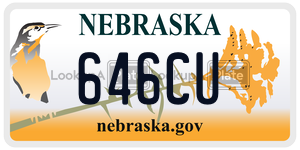 646CU  license plate in NE