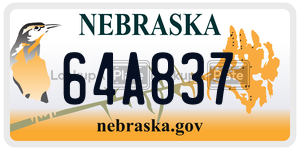 64A837  license plate in NE