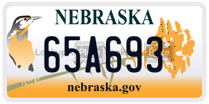 65A693  license plate in NE