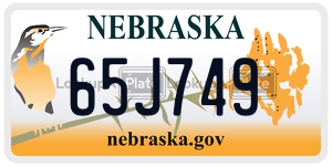 65J749  license plate in NE