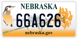 66A626 license plate in Nebraska
