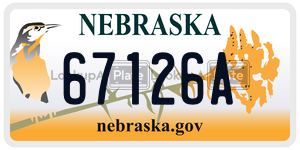 67126A  license plate in NE
