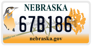 67B186  license plate in NE