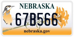 67B566  license plate in NE