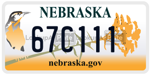 67C111  license plate in NE
